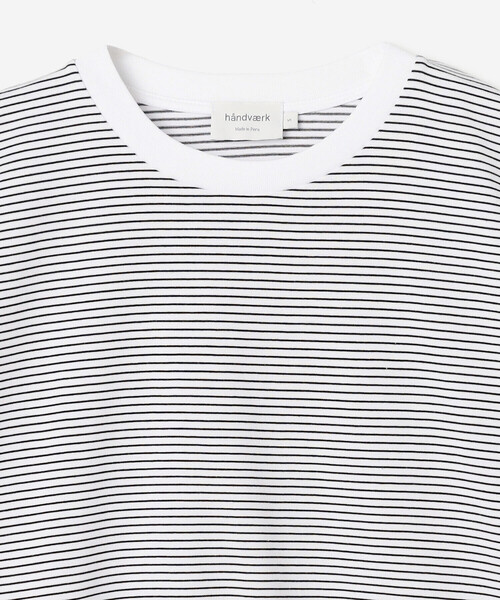 handvaerk(ハンドバーク)の「handvaerk | 60/2 クルーネック ワイドTシャツ STRIPE WOMEN(Tシャツ/カットソー・レディース・ホワイト系その他・S)」の4枚目の写真