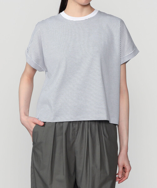 handvaerk(ハンドバーク)の「handvaerk | 60/2 クルーネック ワイドTシャツ STRIPE WOMEN(Tシャツ/カットソー・レディース・ホワイト系その他・S)」の10枚目の写真