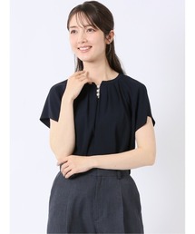 m.f.editorial（エムエフエディトリアル）の「【Tブラウス ストレッチ ウォッシャブル】m.f.エディトリアル レディース キーネック 半袖 プルオーバー ブラウス（シャツ/ブラウス）」