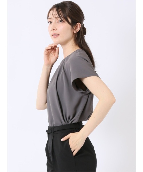 m.f.editorial(エムエフエディトリアル)の「【Tブラウス ストレッチ ウォッシャブル】m.f.エディトリアル レディース キーネック 半袖 プルオーバー ブラウス(シャツ/ブラウス・レディース・グレー系その他2/ネイビー/アイボリー/ピンク系その他・MEDIUM/LARGE)」の19枚目の写真