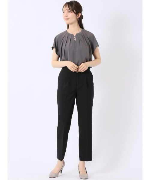 m.f.editorial(エムエフエディトリアル)の「【Tブラウス ストレッチ ウォッシャブル】m.f.エディトリアル レディース キーネック 半袖 プルオーバー ブラウス(シャツ/ブラウス・レディース・グレー系その他2/ネイビー/アイボリー/ピンク系その他・MEDIUM/LARGE)」の22枚目の写真