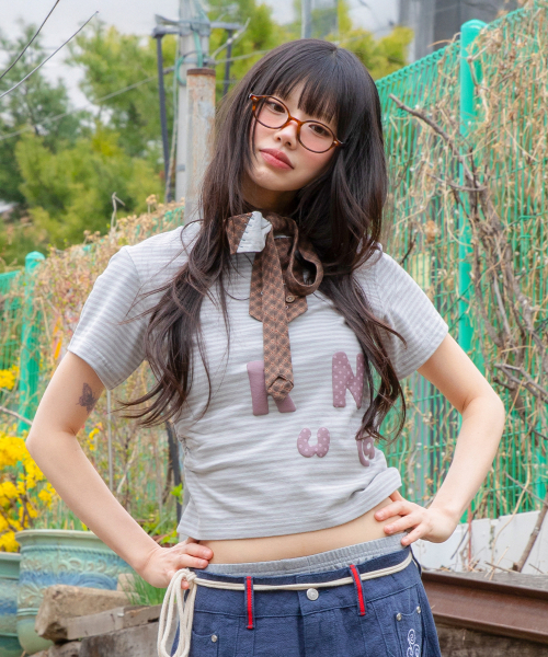 RuNaKi'Hu'(ルナキフ)の「WXT080 ナラビストライプシャーリングTシャツ (ライトパープル)(Tシャツ/カットソー・レディース・その他・1/2)」の3枚目の写真