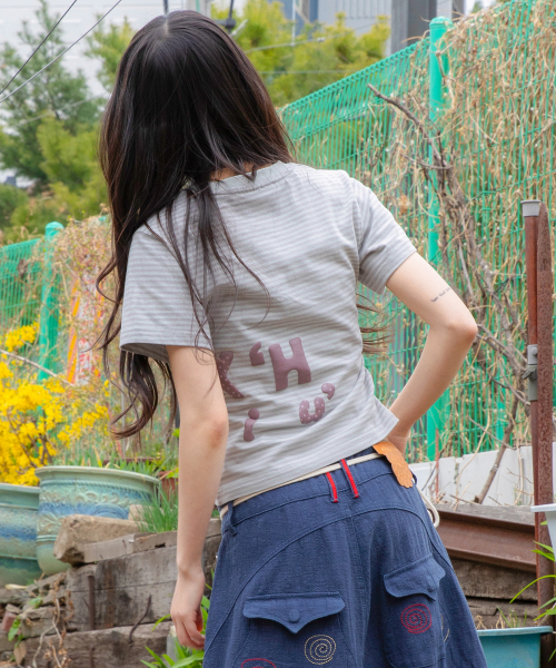 RuNaKi'Hu'(ルナキフ)の「WXT080 ナラビストライプシャーリングTシャツ (ライトパープル)(Tシャツ/カットソー・レディース・その他・1/2)」の4枚目の写真