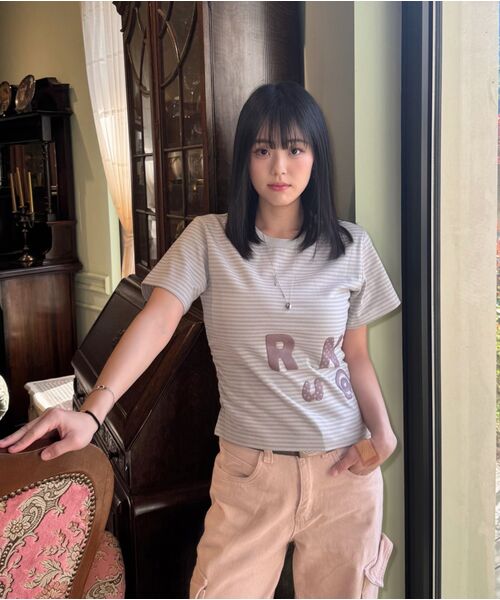 RuNaKi'Hu'(ルナキフ)の「WXT080 ナラビストライプシャーリングTシャツ (ライトパープル)(Tシャツ/カットソー・レディース・その他・1/2)」の7枚目の写真