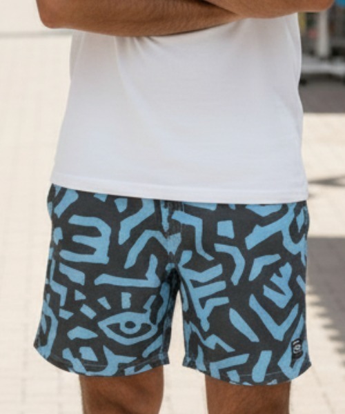 rip curl（リップカール）の「【RIPCURL/リップカール】ボードショーツ　ハイブリッドショーツ　水陸両用　ウエストゴム　速乾　レトロサーフトランクス・バギーショーツ(水着)（水着・メンズ・ブルー系その他/プラム・MEDIUM/LARGE/SMALL）」の2枚目の写真