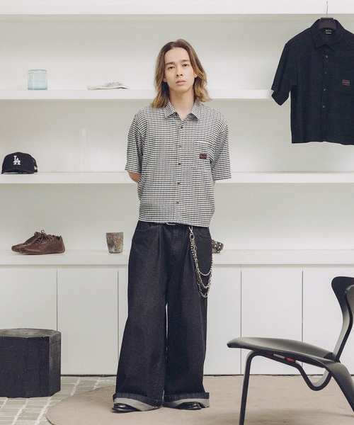 THRASHER(スラッシャー)の「THRASHER×MSG 別注 サッカーミニチェックシャツ(シャツ/ブラウス・メンズ・ベージュ/ホワイト/グリーン/ブラック・S/M/L/XL)」の9枚目の写真