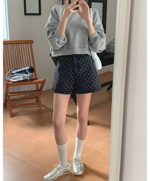 inst.ALL(インストール)の「ハートドット柄デニムショートパンツ(デニムパンツ・レディース・ブルー/ブラック・L/M/S)」の16枚目の写真