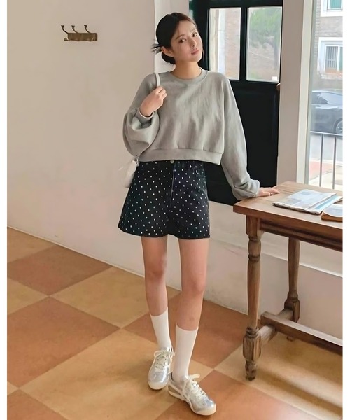 inst.ALL(インストール)の「ハートドット柄デニムショートパンツ(デニムパンツ・レディース・ブルー/ブラック・L/M/S)」の15枚目の写真