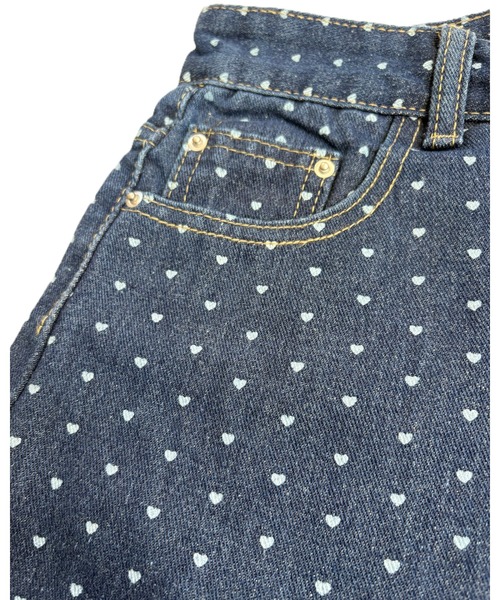 inst.ALL(インストール)の「ハートドット柄デニムショートパンツ(デニムパンツ・レディース・ブルー/ブラック・L/M/S)」の7枚目の写真