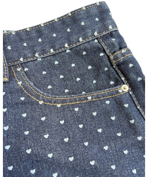 inst.ALL(インストール)の「ハートドット柄デニムショートパンツ(デニムパンツ・レディース・ブルー/ブラック・L/M/S)」の6枚目の写真
