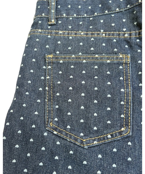 inst.ALL(インストール)の「ハートドット柄デニムショートパンツ(デニムパンツ・レディース・ブルー/ブラック・L/M/S)」の5枚目の写真