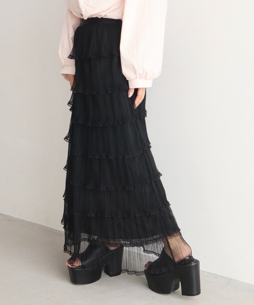 CECIL McBEE（セシルマクビー）の「ティアードフリルスカート（スカート・レディース・オフホワイト/ブラック・MEDIUM）」の8枚目の写真