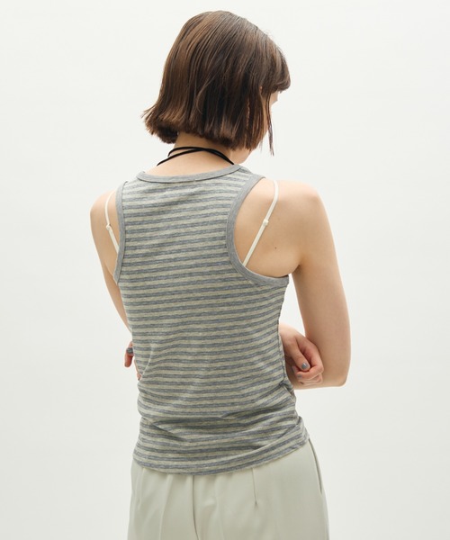 full/fill.(フルフィル)の「bicolor border tank / バイカラーボーダータンク(タンクトップ・レディース・グレー/ネイビー・FREE)」の17枚目の写真