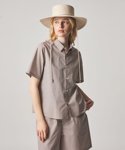 Steven Alan(スティーブンアラン)の「<Steven Alan>チェック ショートスリーブ シャツ(シャツ/ブラウス・レディース・ブラック/ベージュ・S/M)」の2枚目の写真