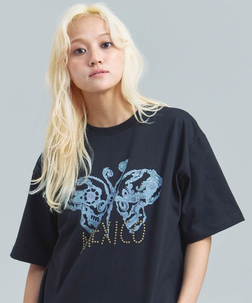 JACKROSE(ジャックローズ)の「JE STUDS PRINT TEE(Tシャツ/カットソー・メンズ・ナチュラル/ブラック/オートミール・M/L/XL)」の2枚目の写真