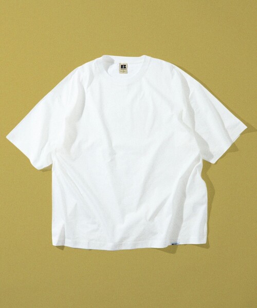 Russell Athletic(ラッセルアスレティック)の「限定展開 RUSSELL ATHLETIC×FREAK'S STORE ラッセル アスレチック 別注 プレミアム ワイド クルーネック Tシャツ カットソー 半袖 シルケット(Tシャツ/カットソー・メンズ・ホワイト/ネイビー/サックスブルー/ブラック・SMALL/MEDIUM/LARGE)」の2枚目の写真