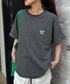 CIAOPANIC TYPY（チャオパニックティピー）の「【UNISEX】ピンボーダーワンポイント刺繍ロゴTシャツ（Tシャツ/カットソー・MEDIUM）」