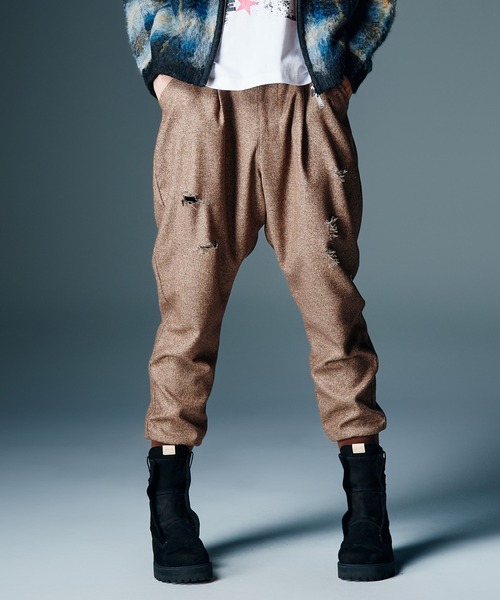 glamb(グラム)の「Tweed Jogger Pants / ツイードジョガーパンツ(その他パンツ・メンズ・グレー/ブラウン・S/M/L)」の1枚目の写真