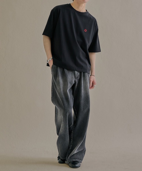 epnok(エプノック)の「ファンクショナルワンポイントロゴルーズ半袖Tee(Tシャツ/カットソー・メンズ・ブラック/チャコールグレー/ブラウン/ネイビー/オフホワイト/アッシュグレー・SMALL/LARGE/MEDIUM)」の14枚目の写真