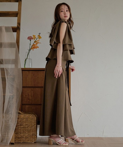 mideal(マイディール)の「2way ribbon asymmetry tops / 2wayリボンアシンメトリートップス(その他トップス・レディース・ベージュ/ブラウン・FREE)」の7枚目の写真