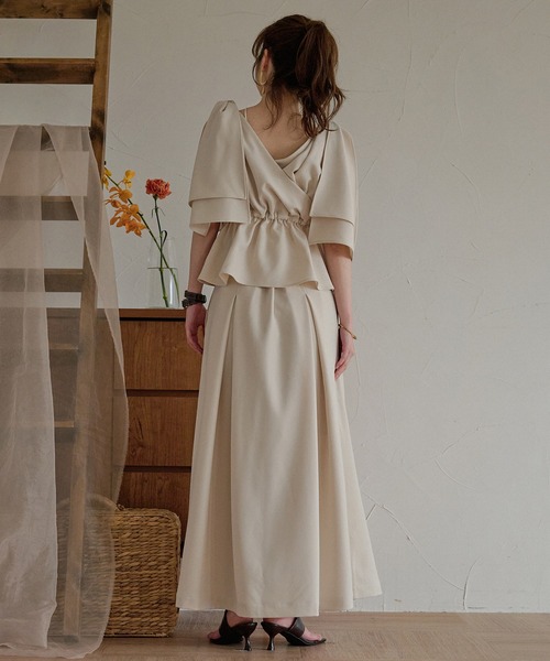 mideal(マイディール)の「2way ribbon asymmetry tops / 2wayリボンアシンメトリートップス(その他トップス・レディース・ベージュ/ブラウン・FREE)」の14枚目の写真