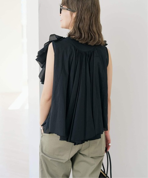 Spick & Span(スピックアンドスパン)の「《一部店舗+WEB限定 / 追加》AAYUSHI / アユーシ レイヤードラッフル ブラウス(シャツ/ブラウス・レディース・ブラック/ホワイト・FREE)」の7枚目の写真