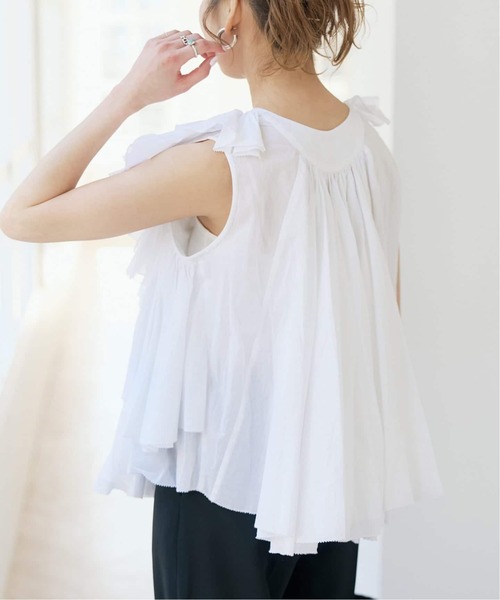 Spick & Span(スピックアンドスパン)の「《一部店舗+WEB限定 / 追加》AAYUSHI / アユーシ レイヤードラッフル ブラウス(シャツ/ブラウス・レディース・ブラック/ホワイト・FREE)」の10枚目の写真