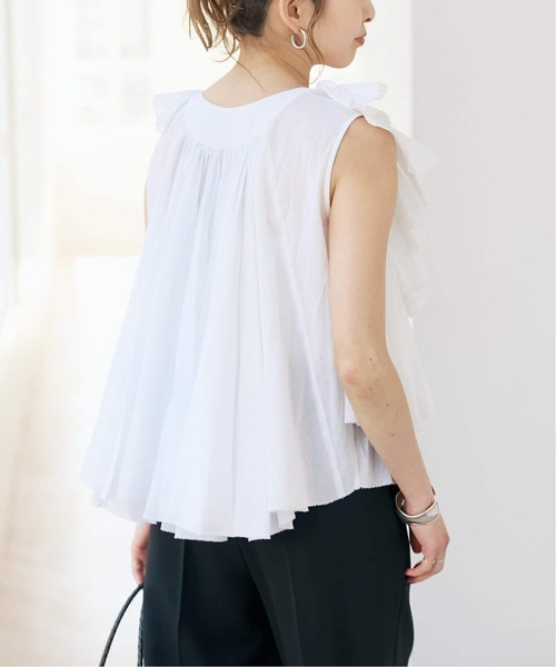 Spick & Span(スピックアンドスパン)の「《一部店舗+WEB限定 / 追加》AAYUSHI / アユーシ レイヤードラッフル ブラウス(シャツ/ブラウス・レディース・ブラック/ホワイト・FREE)」の11枚目の写真