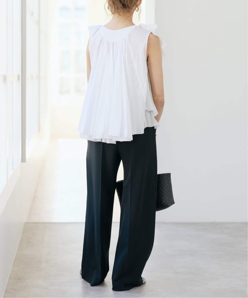 Spick & Span(スピックアンドスパン)の「《一部店舗+WEB限定 / 追加》AAYUSHI / アユーシ レイヤードラッフル ブラウス(シャツ/ブラウス・レディース・ブラック/ホワイト・FREE)」の14枚目の写真