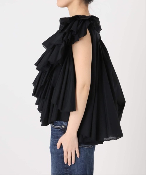 Spick & Span(スピックアンドスパン)の「《一部店舗+WEB限定 / 追加》AAYUSHI / アユーシ レイヤードラッフル ブラウス(シャツ/ブラウス・レディース・ブラック/ホワイト・FREE)」の16枚目の写真