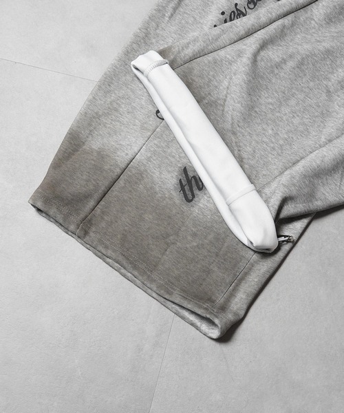 1111clothing(ワンフォークロージング)の「スプレー加工 ワイドスウェットパンツ / Spray-Printed Wide Sweatpants(スウェットパンツ・メンズ・ブラック/グレー・M/S)」の11枚目の写真