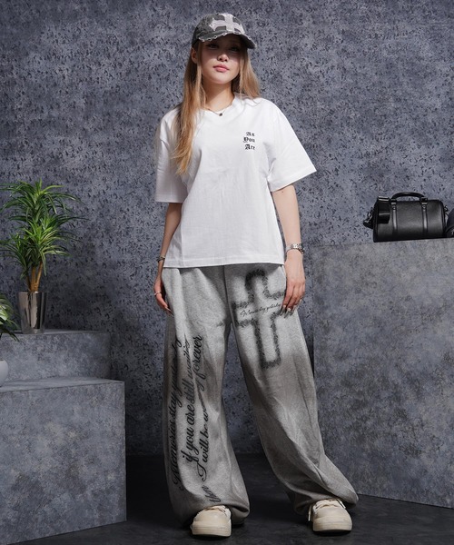 1111clothing(ワンフォークロージング)の「スプレー加工 ワイドスウェットパンツ / Spray-Printed Wide Sweatpants(スウェットパンツ・メンズ・ブラック/グレー・M/S)」の16枚目の写真