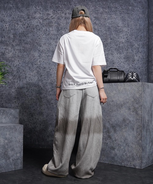 1111clothing(ワンフォークロージング)の「スプレー加工 ワイドスウェットパンツ / Spray-Printed Wide Sweatpants(スウェットパンツ・メンズ・ブラック/グレー・M/S)」の17枚目の写真