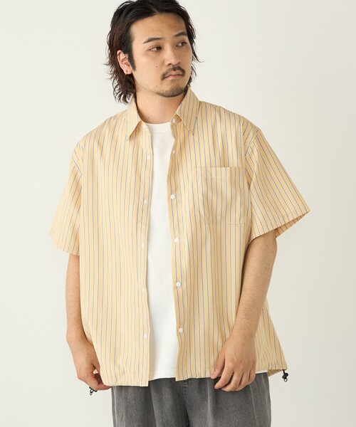 SHIPS Colors(シップス カラーズ)の「【WEB限定】SHIPS Colors:ストライプ ボックス シャツ◇(シャツ/ブラウス・メンズ・ネイビー/イエロー/ブルー・MEDIUM/X-LARGE/LARGE)」の3枚目の写真
