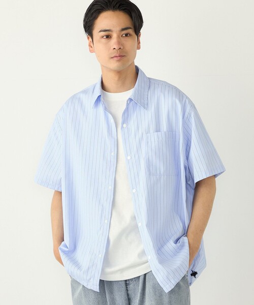 SHIPS Colors(シップス カラーズ)の「【WEB限定】SHIPS Colors:ストライプ ボックス シャツ◇(シャツ/ブラウス・メンズ・ネイビー/イエロー/ブルー・MEDIUM/X-LARGE/LARGE)」の2枚目の写真