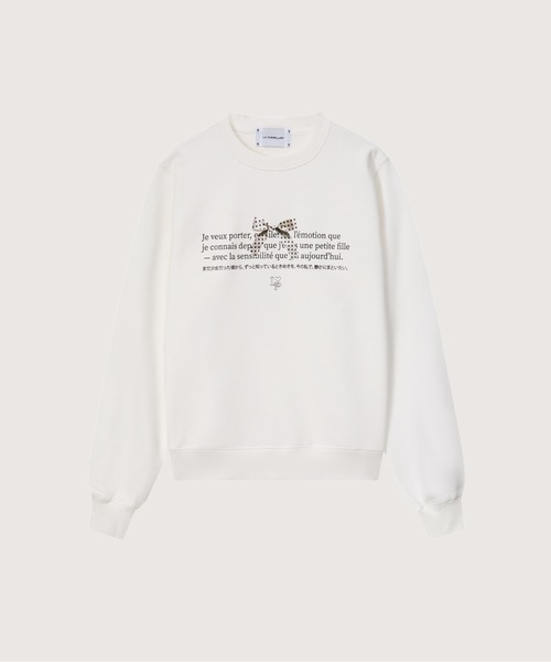 LA POMME petit（ラポミ・プチ）の「LA POMME petit Signature Philosophy Sweat（スウェット・レディース・ホワイト/ブラック・FREE）」の2枚目の写真