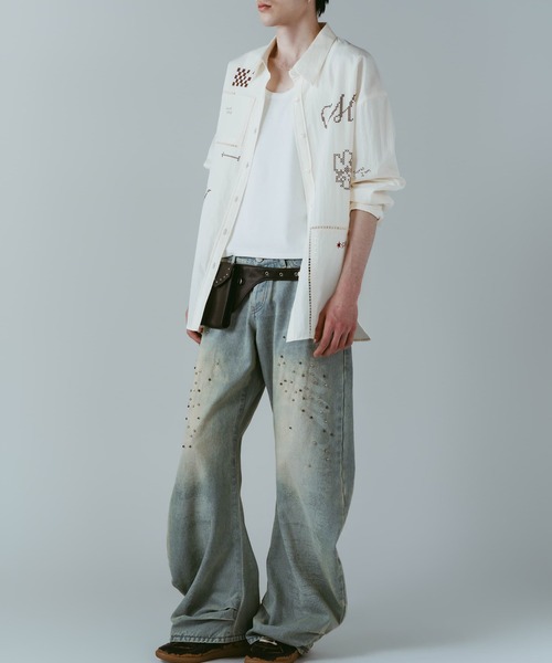 Knuth Marf（クヌースマーフ）の「【Knuth Marf】embroidered shirt（シャツ/ブラウス・レディース・アイボリー/マルチ/ブラック・FREE）」の16枚目の写真