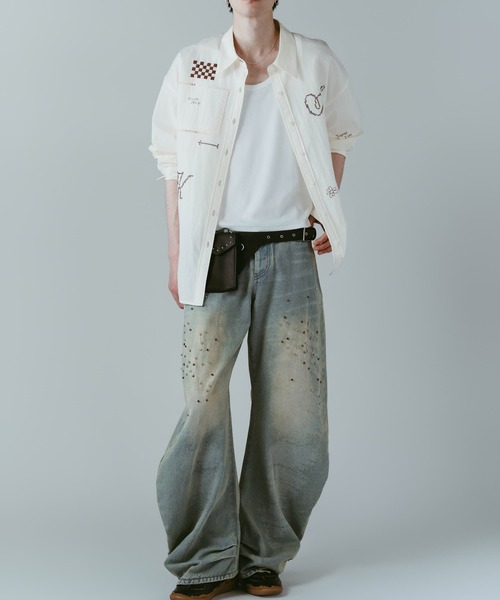 Knuth Marf（クヌースマーフ）の「【Knuth Marf】embroidered shirt（シャツ/ブラウス・レディース・アイボリー/マルチ/ブラック・FREE）」の15枚目の写真