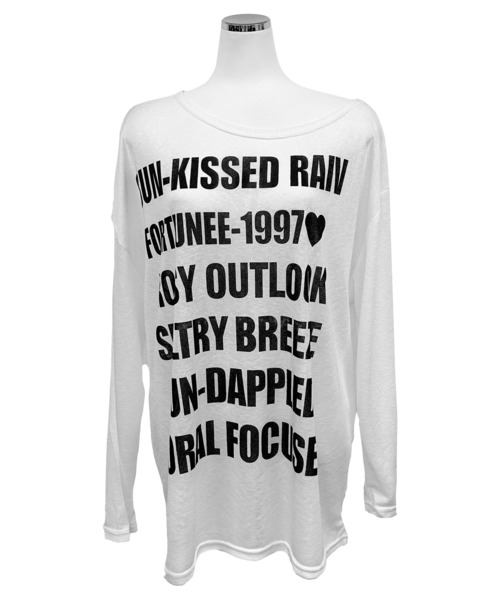 FOLLOWIN(フォロウィン)の「【2COLOR】シアーレタリングルーズロングTシャツ(Tシャツ/カットソー・レディース・ホワイト/ブラック・FREE)」の13枚目の写真