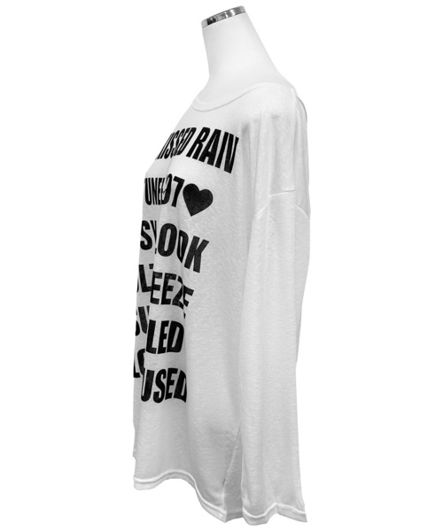 FOLLOWIN(フォロウィン)の「【2COLOR】シアーレタリングルーズロングTシャツ(Tシャツ/カットソー・レディース・ホワイト/ブラック・FREE)」の15枚目の写真