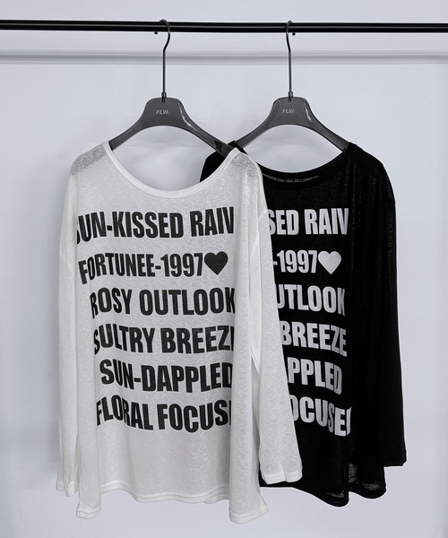 FOLLOWIN(フォロウィン)の「【2COLOR】シアーレタリングルーズロングTシャツ(Tシャツ/カットソー・レディース・ホワイト/ブラック・FREE)」の22枚目の写真