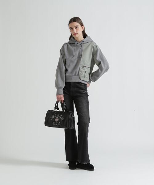 AVIREX(アヴィレックス)の「VARSITY LEATHER MINI DUFFLE BAG/バーシティーミニダッフルバッグ(トートバッグ・レディース・ブラック・F)」の3枚目の写真