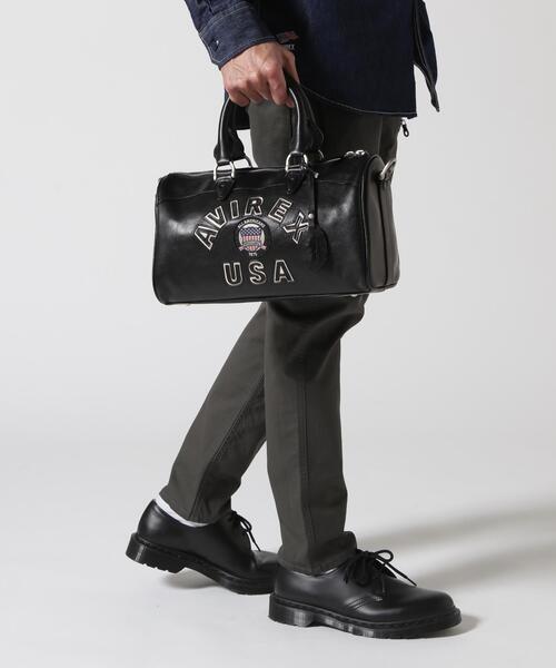 AVIREX(アヴィレックス)の「VARSITY LEATHER MINI DUFFLE BAG/バーシティーミニダッフルバッグ(トートバッグ・レディース・ブラック・F)」の5枚目の写真