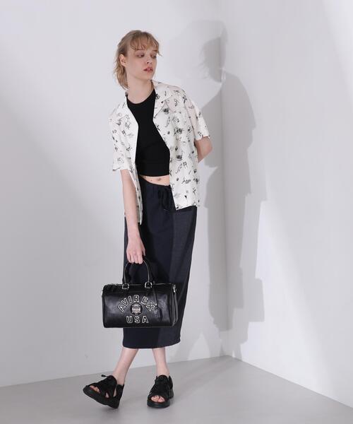 AVIREX(アヴィレックス)の「VARSITY LEATHER MINI DUFFLE BAG/バーシティーミニダッフルバッグ(トートバッグ・レディース・ブラック・F)」の9枚目の写真