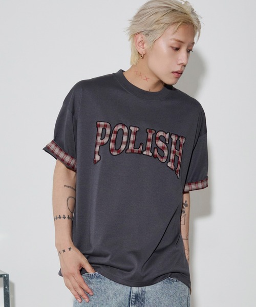 WEGO(ウィゴー)の「WEGO/チェックディテールロゴTシャツ(Tシャツ/カットソー・メンズ・ホワイト/ネイビー/スミクロ・MEDIUM/LARGE)」の18枚目の写真