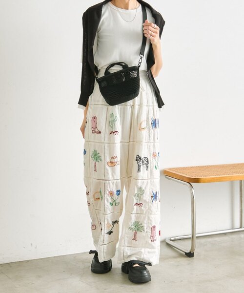 ear PAPILLONNER（イアパピヨネ）の「【ouchi/ほし企画】ミニダイヤメッシュ2WAYトートバッグ/ショルダーバッグ（ショルダーバッグ・レディース・ブラック/レッド/カーキ・FREE）」の12枚目の写真