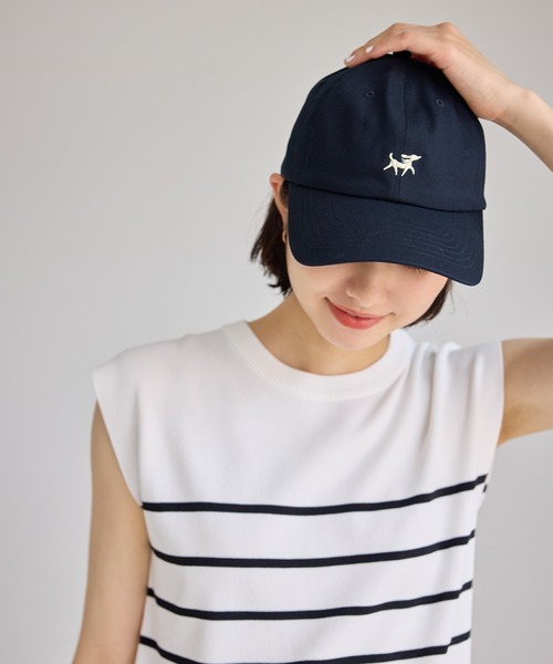 ROPE' PICNIC（ロペピクニック）の「コットンツイル刺繍キャップ/抗菌防臭（キャップ・レディース・キナリ/ピンク/ネイビー・FREE）」の2枚目の写真
