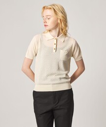＜Steven Alan＞スクエア ジャガード ポロニット