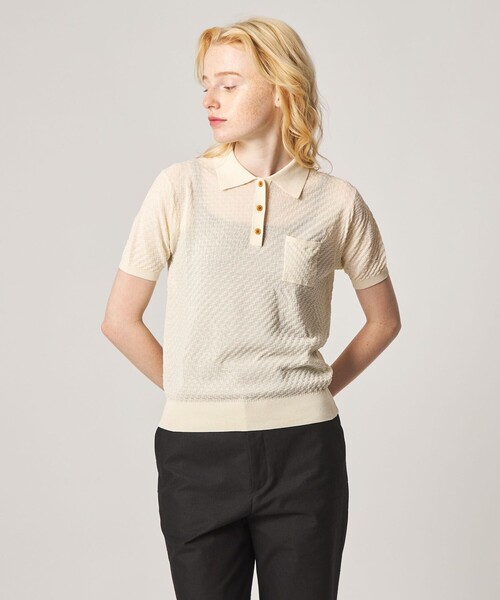 Steven Alan＞スクエア ジャガード ポロニット（ニット/セーター