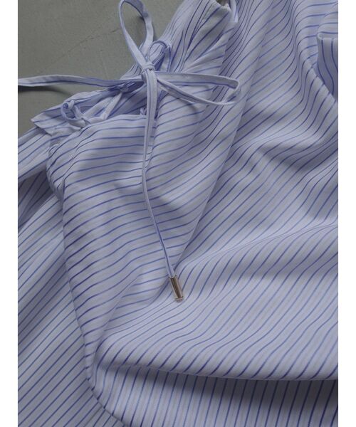 LAGUNAMOON(ラグナムーン)の「ストライプドレープフレアワンピース 【夏服】(ワンピース・レディース・ホワイト/イエロー/ブルー・MEDIUM/SMALL)」の13枚目の写真